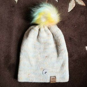 NEW Hand Knit Handmade Alpaca Beanie Winter Ski Hat Cream Multicolor